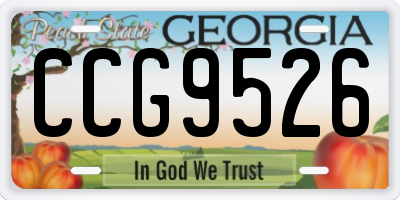 GA license plate CCG9526