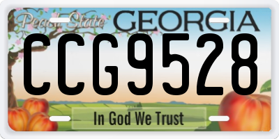 GA license plate CCG9528