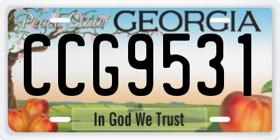 GA license plate CCG9531