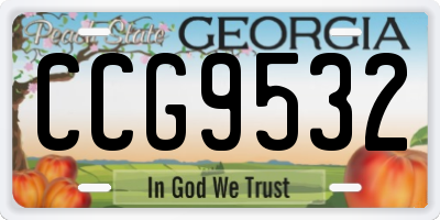 GA license plate CCG9532