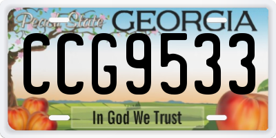 GA license plate CCG9533