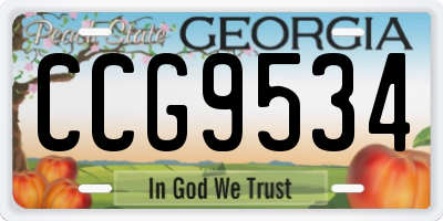 GA license plate CCG9534