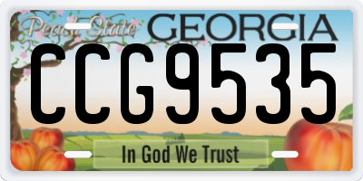 GA license plate CCG9535