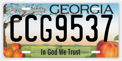 GA license plate CCG9537