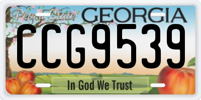 GA license plate CCG9539