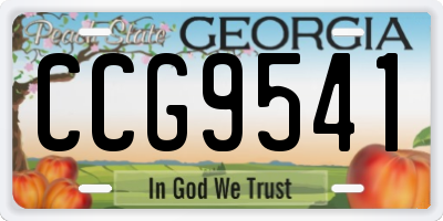 GA license plate CCG9541