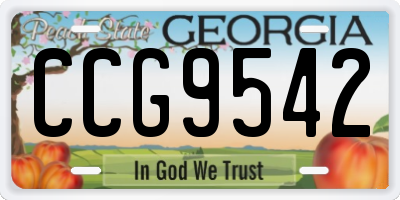 GA license plate CCG9542