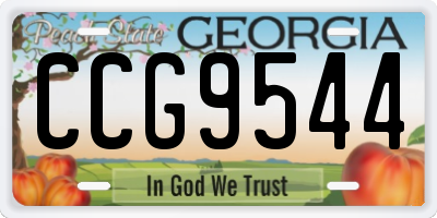 GA license plate CCG9544