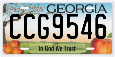 GA license plate CCG9546