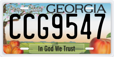 GA license plate CCG9547