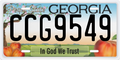 GA license plate CCG9549