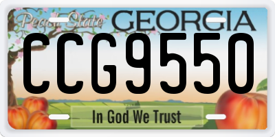 GA license plate CCG9550