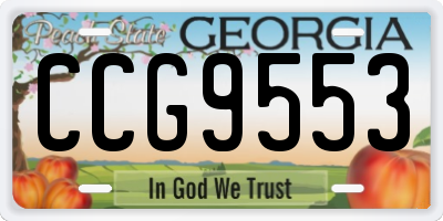 GA license plate CCG9553