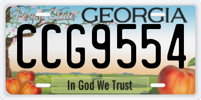 GA license plate CCG9554