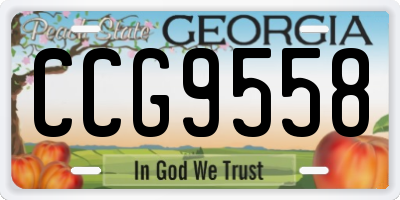 GA license plate CCG9558