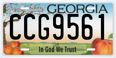 GA license plate CCG9561
