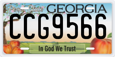 GA license plate CCG9566