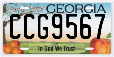 GA license plate CCG9567