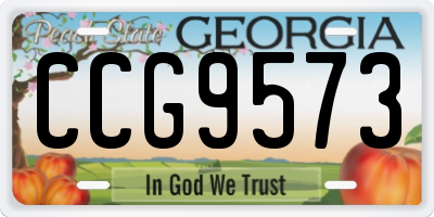 GA license plate CCG9573