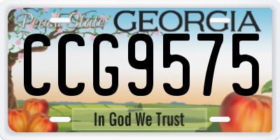 GA license plate CCG9575