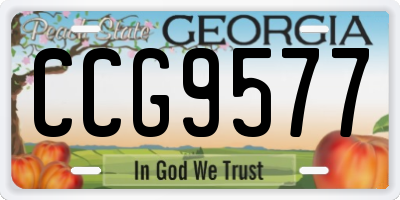 GA license plate CCG9577