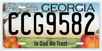 GA license plate CCG9582