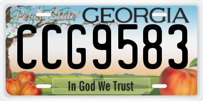 GA license plate CCG9583