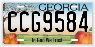 GA license plate CCG9584