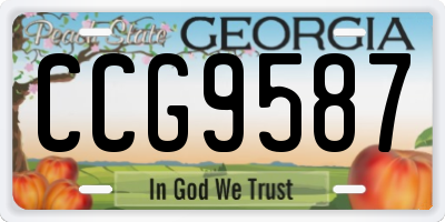 GA license plate CCG9587