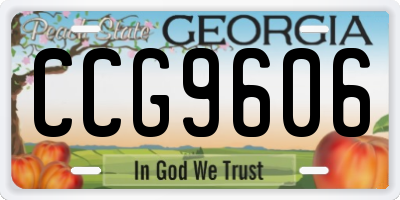 GA license plate CCG9606