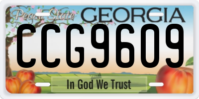 GA license plate CCG9609
