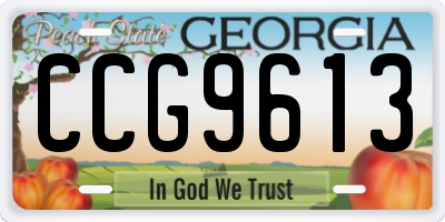 GA license plate CCG9613