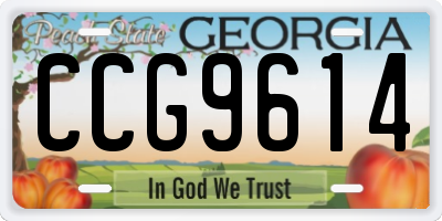 GA license plate CCG9614