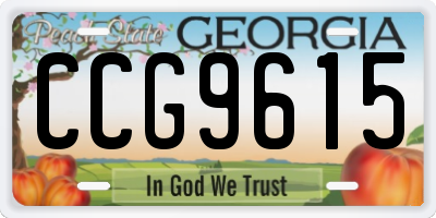 GA license plate CCG9615