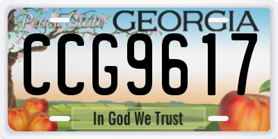 GA license plate CCG9617