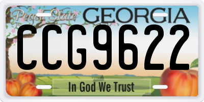 GA license plate CCG9622