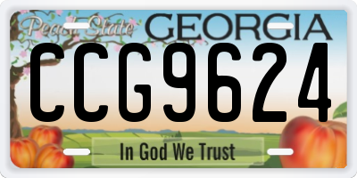 GA license plate CCG9624