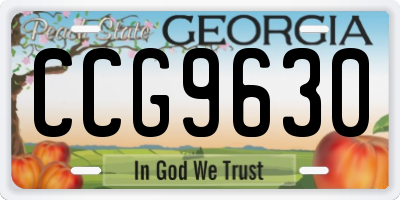 GA license plate CCG9630