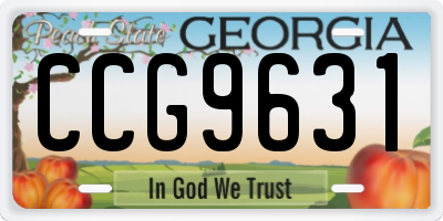 GA license plate CCG9631