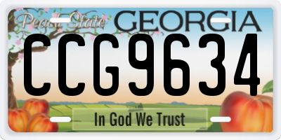 GA license plate CCG9634