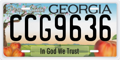 GA license plate CCG9636