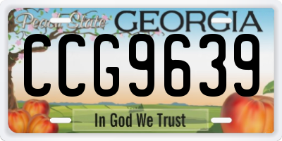 GA license plate CCG9639