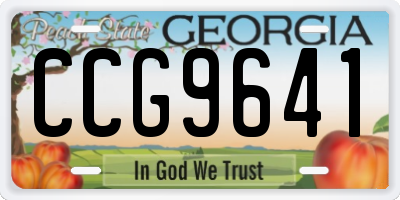GA license plate CCG9641