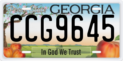 GA license plate CCG9645