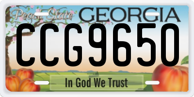 GA license plate CCG9650