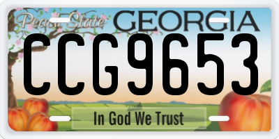 GA license plate CCG9653