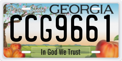 GA license plate CCG9661