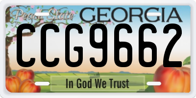GA license plate CCG9662