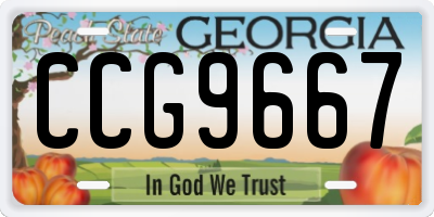 GA license plate CCG9667