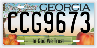 GA license plate CCG9673